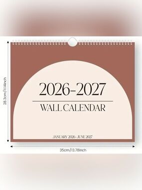 2026-2027 18 Months Wall Calendar - Brown January 26-June 2027